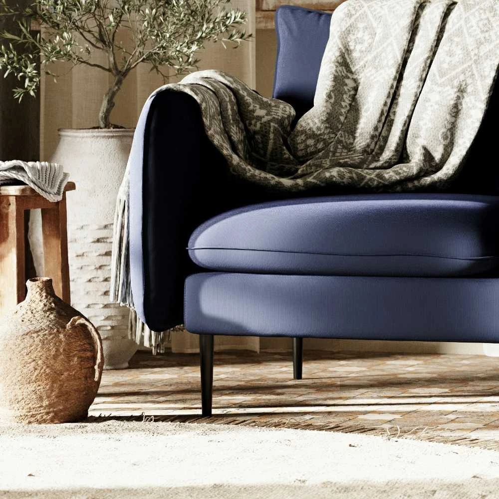 Customform Kampinė sofa, POSH P Juodas, 89x210 cm, Juoda