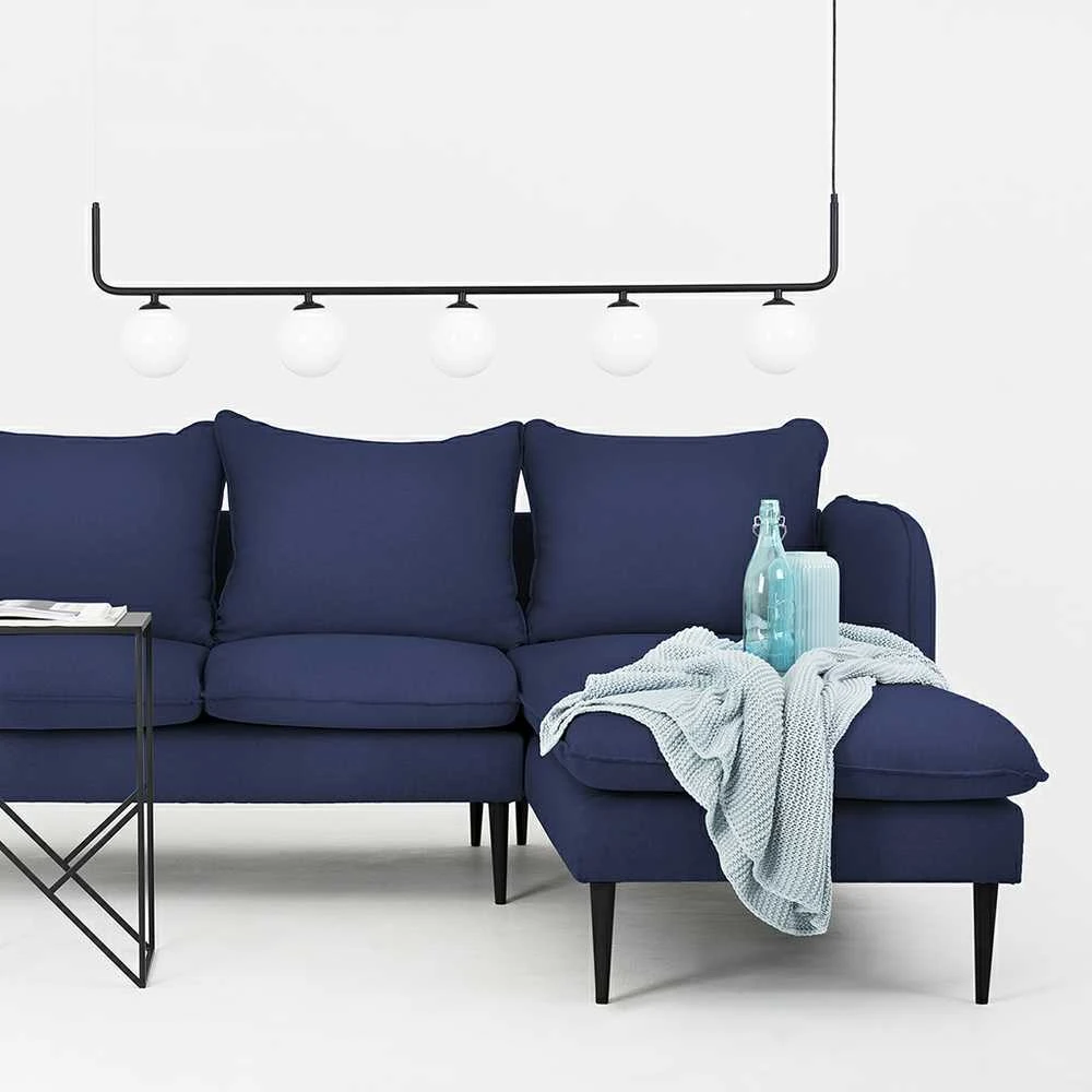 Customform Kampinė sofa, POSH P Juodas, 89x210 cm, Juoda