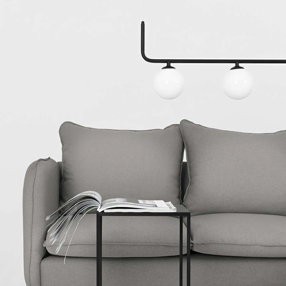 Customform Kampinė sofa, POSH P Juodas, 89x210x90 cm, Pilka