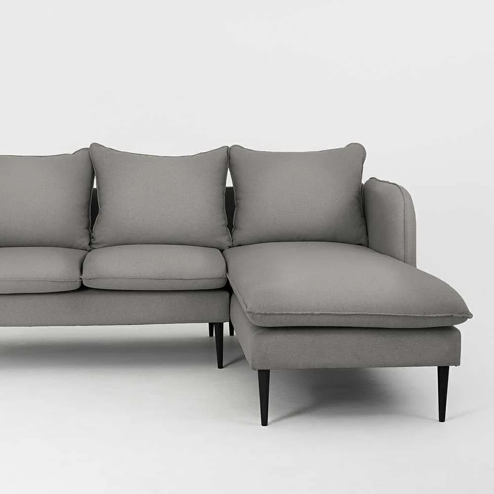 Customform Kampinė sofa, POSH P Juodas, 89x210x90 cm, Pilka