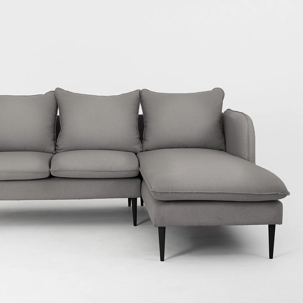 Customform Kampinė sofa, POSH P Juodas, 89x210x90 cm, Pilka