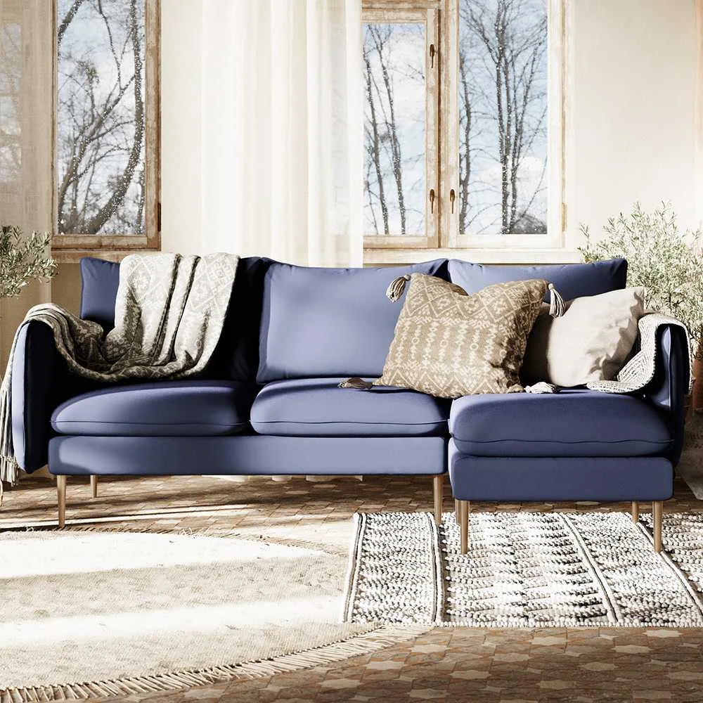 Customform Kampinė sofa, POSH P WOOD, 89x210 cm, Rašalinis