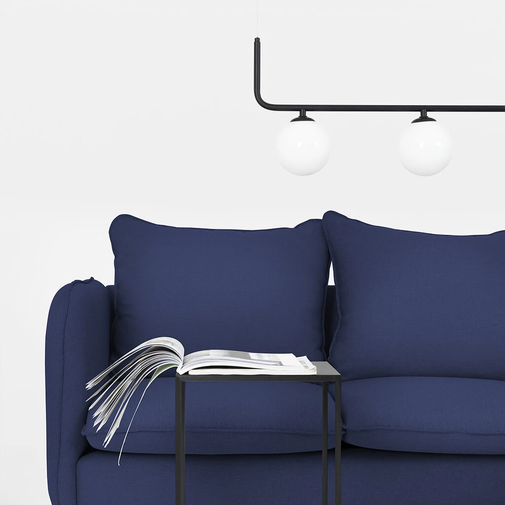 Customform Kampinė sofa, POSH P WOOD, 89x210 cm, Rašalinis