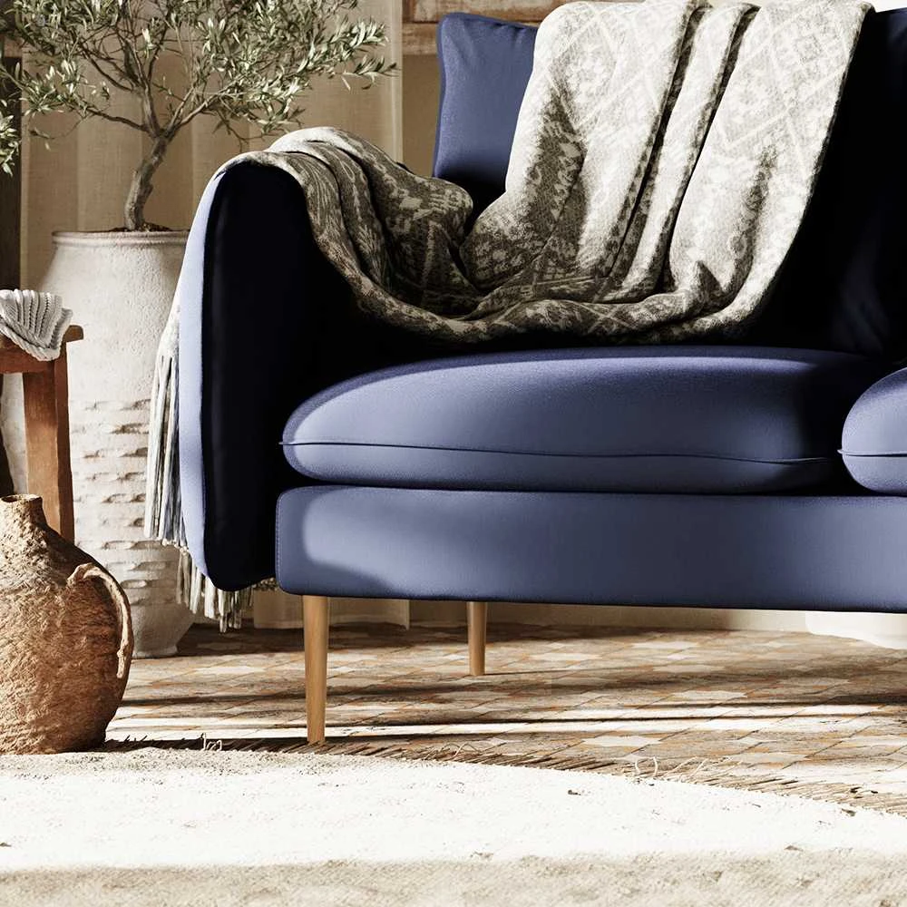 Customform Kampinė sofa, POSH P WOOD, 89x210 cm, Rašalinis