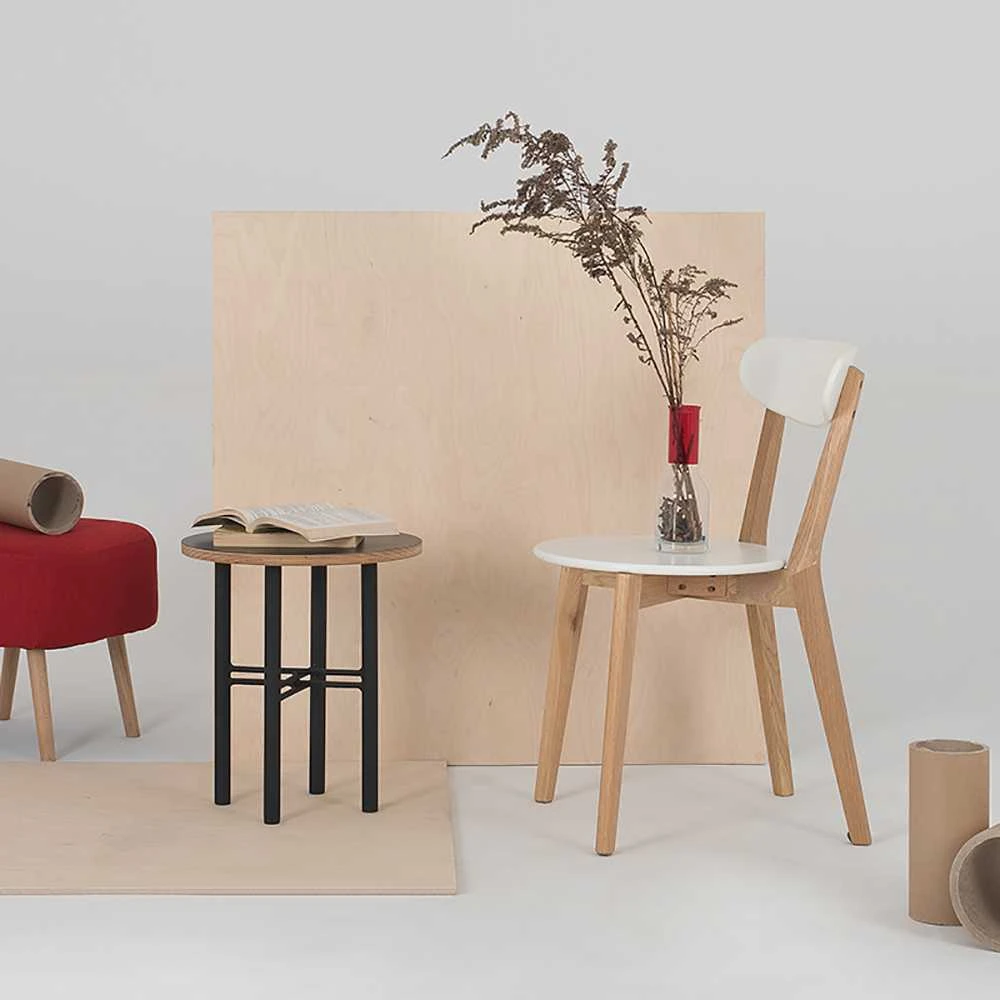 Customform Kavos stalas, WALT WOOD 80, 80x80x45 cm, Juoda