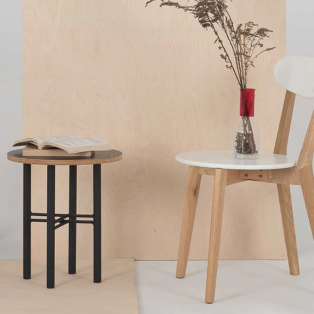 Customform Kavos stalas, WALT WOOD 80, 80x80x45 cm, Juoda