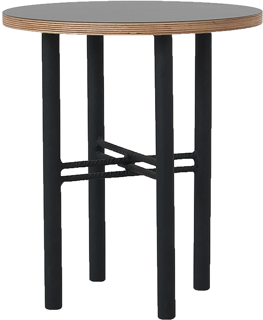 Customform Kavos stalas, WALT WOOD 80, 80x80x45 cm, Juoda