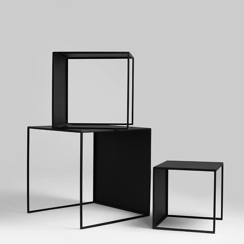 Customform Kavos staliukai, 2WALL METAL TRIO, 55x55x55 cm, Juodi