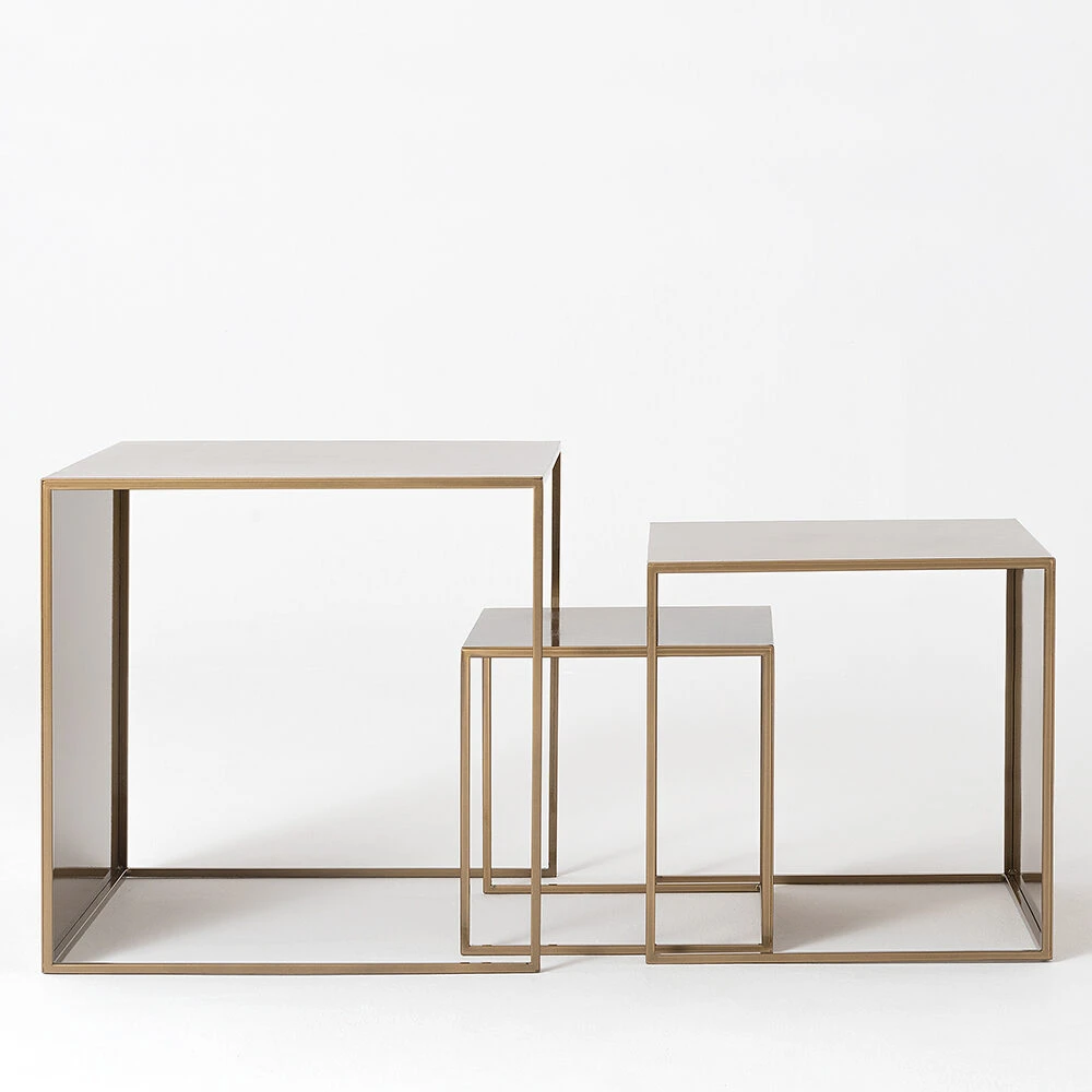 Customform Kavos staliukai, 2WALL TRIO METAL, 55x55x55 cm, Auksas