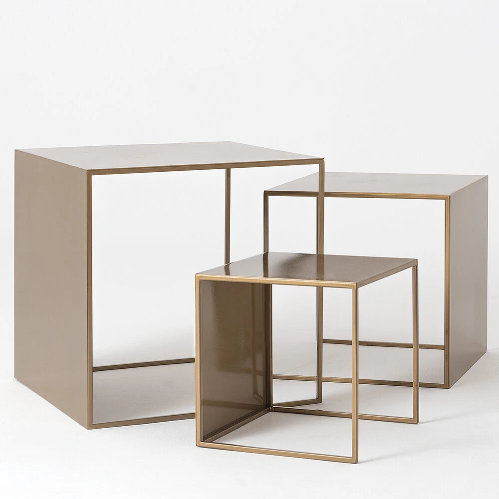 Customform Kavos staliukai, 2WALL TRIO METAL, 55x55x55 cm, Auksas