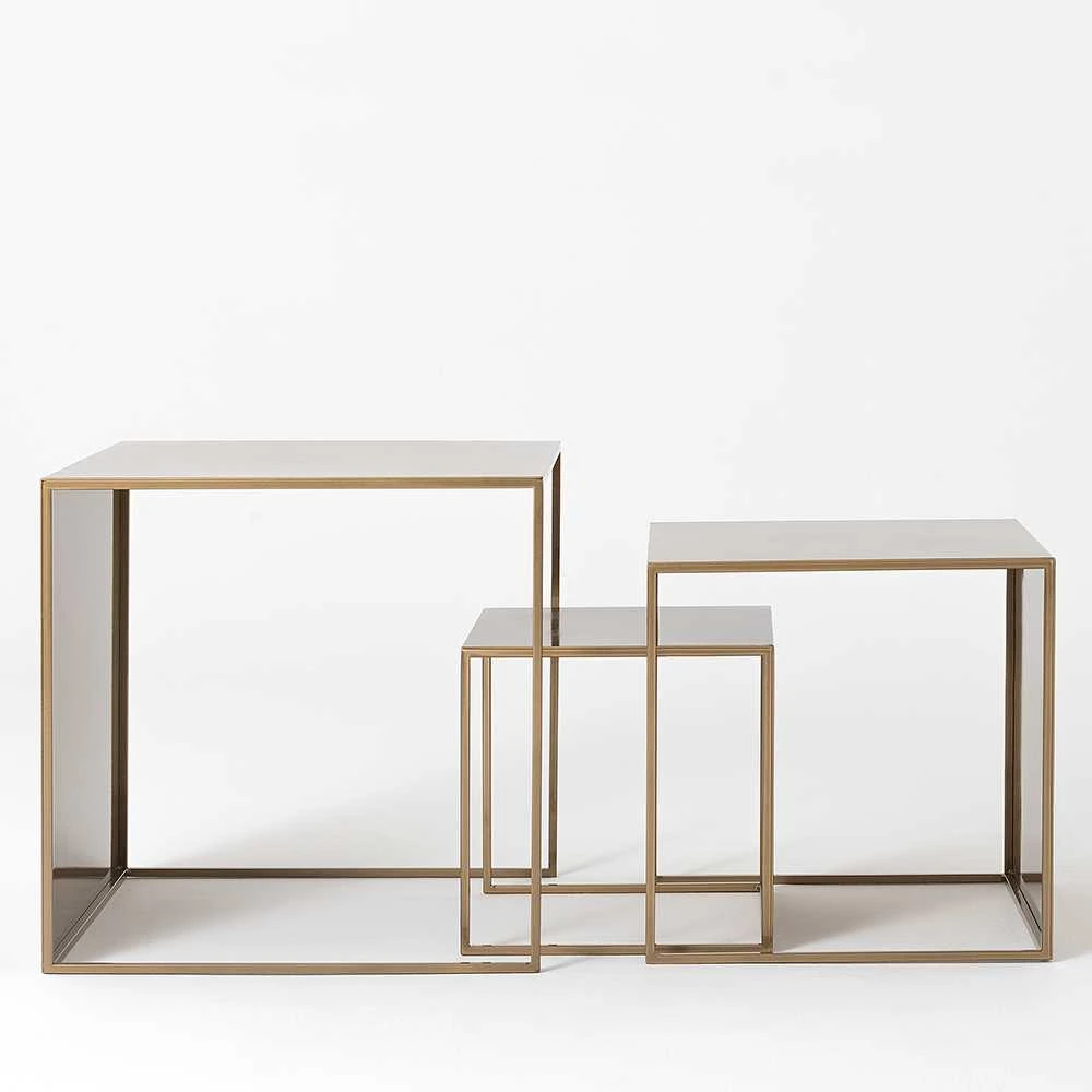 Customform Kavos staliukai, 2WALL TRIO METAL, 55x55x55 cm, Auksas