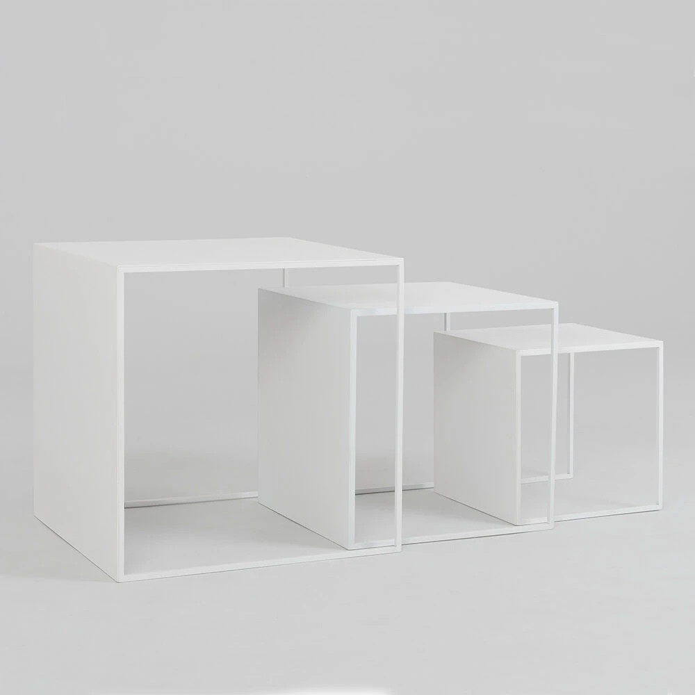 Customform Kavos staliukas, 2WALL TRIO METAL, 55x55x55 cm, Baltas