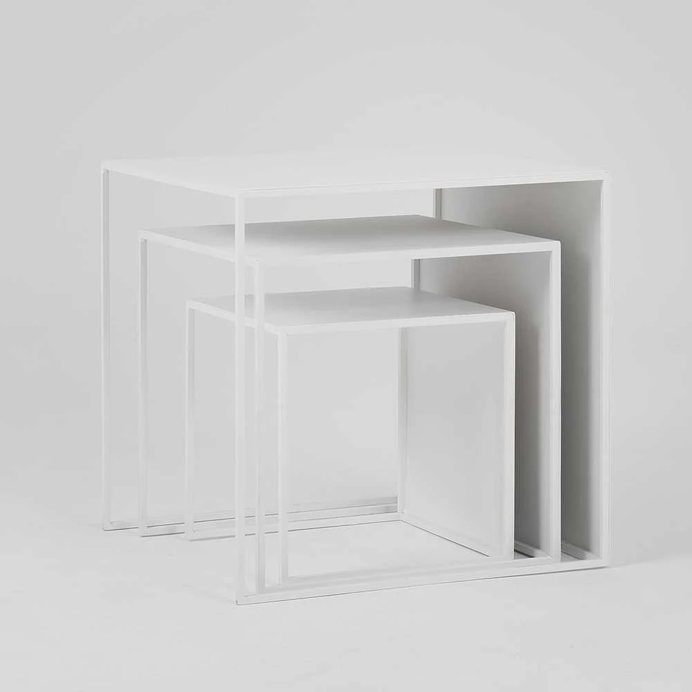 Customform Kavos staliukas, 2WALL TRIO METAL, 55x55x55 cm, Baltas
