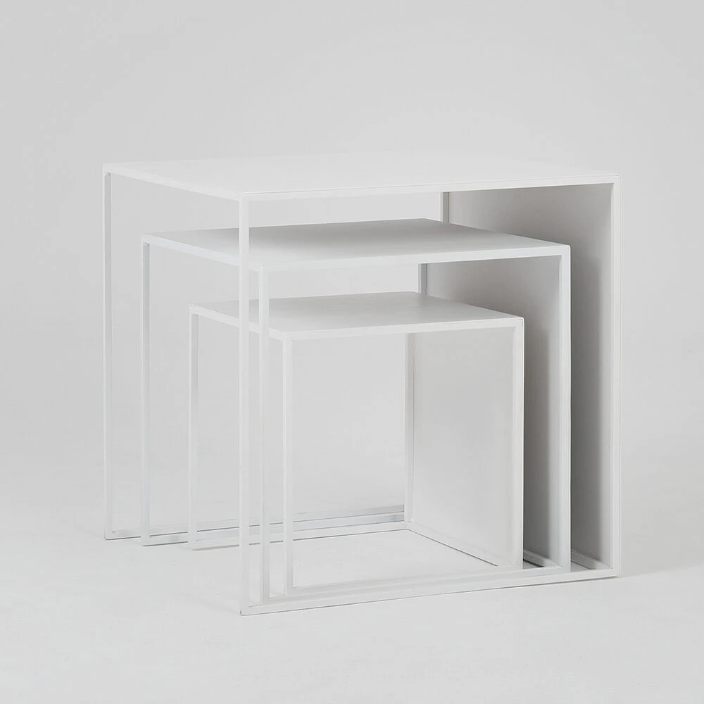 Customform Kavos staliukas, 2WALL TRIO METAL, 55x55x55 cm, Baltas