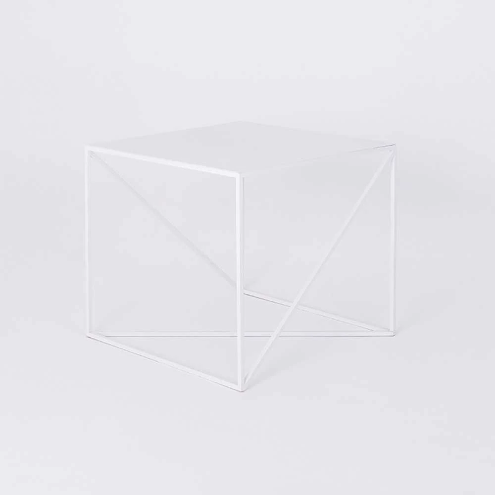 Customform Kavos staliukas, OBROOS METAL 50, 0.5x0.5x0.45 m, Baltas