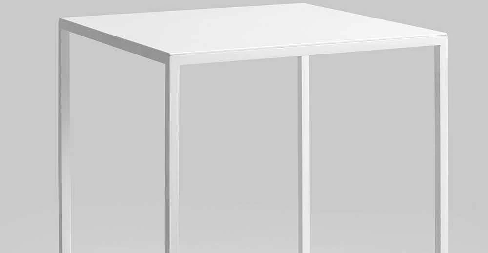Customform Kavos staliukas / Šoninis staliukas, TENSIO METAL 30, 30x60 cm, Balta