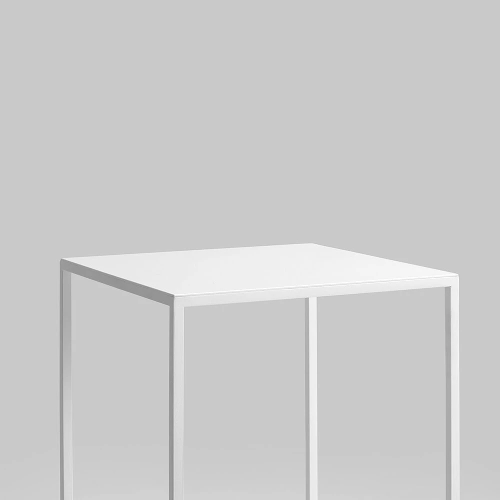 Customform Kavos staliukas / Šoninis staliukas, TENSIO METAL 30, 30x60 cm, Balta
