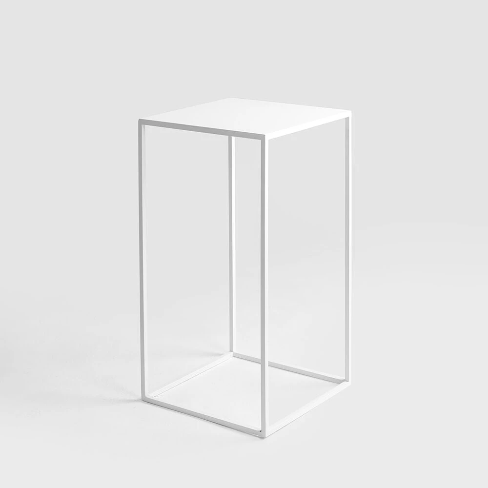 Customform Kavos staliukas / Šoninis staliukas, TENSIO METAL 30, 30x60 cm, Balta