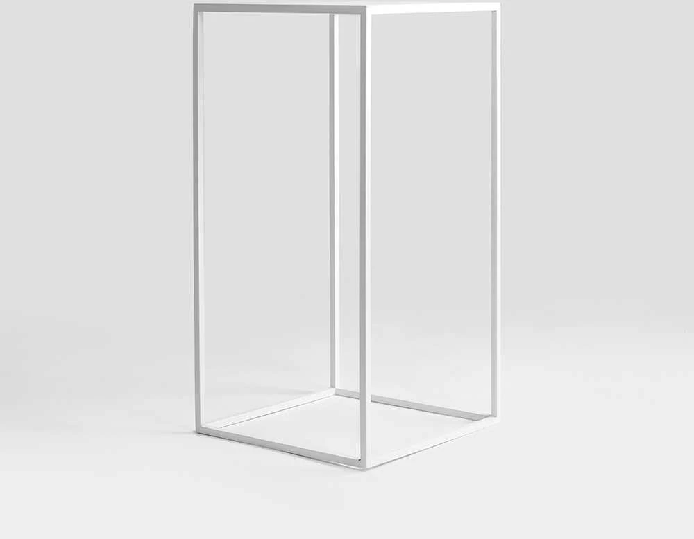 Customform Kavos staliukas / Šoninis staliukas, TENSIO METAL 30, 30x60 cm, Balta