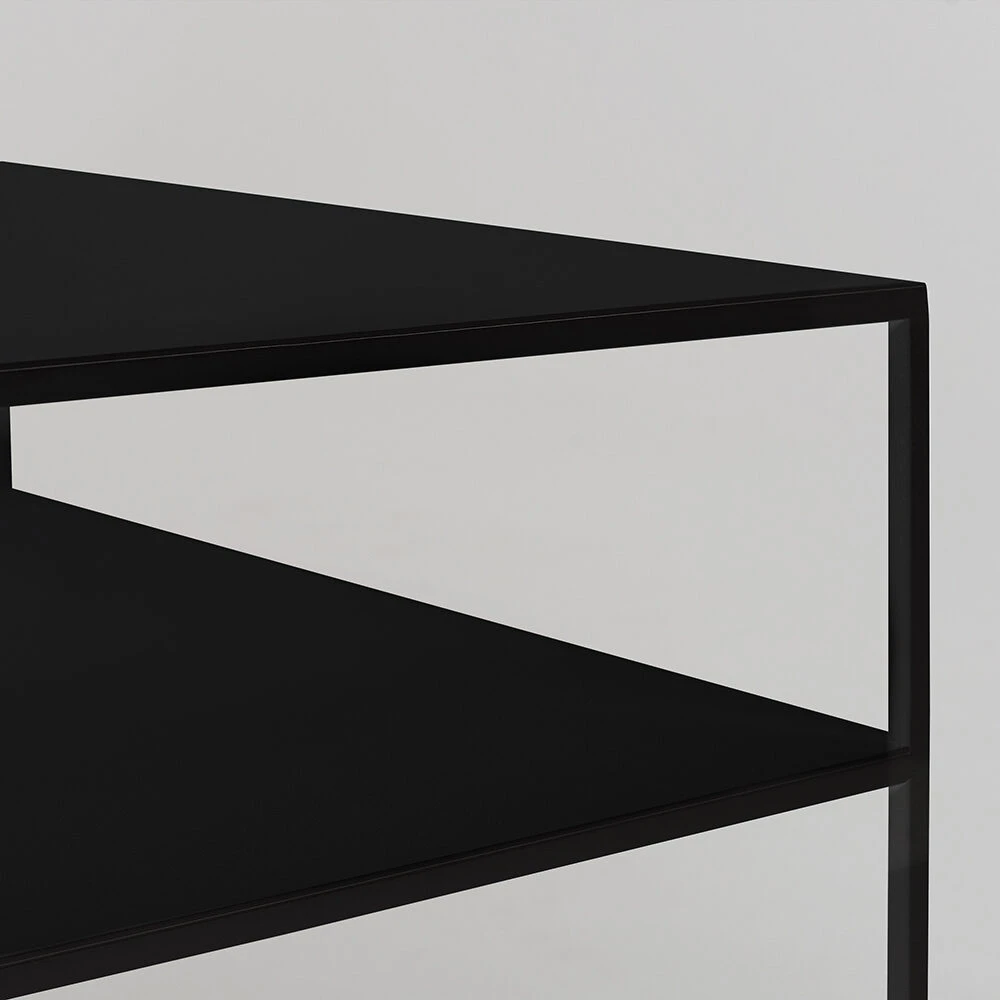 Customform Kavos staliukas, TENSIO 2 AUKŠTO METALAS, 100x60 cm, Juoda