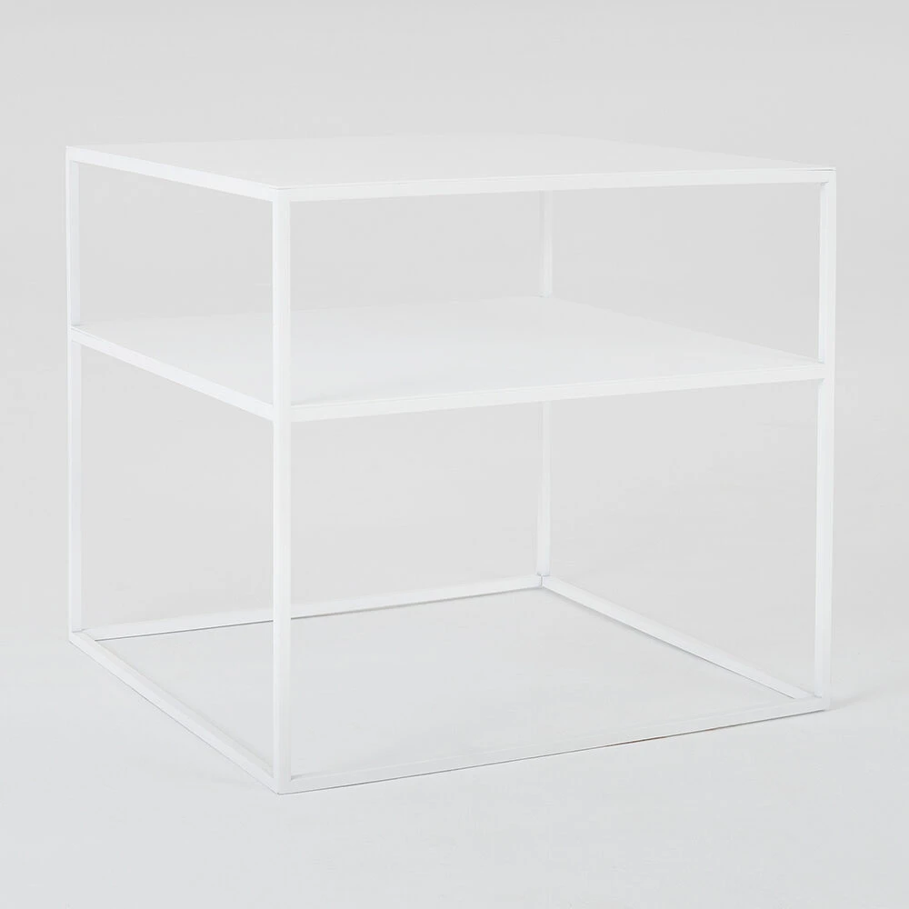 Customform Kavos staliukas, TENSIO 2 AUKŠTŲ METALAS 50, 50x50x45 cm, Baltas