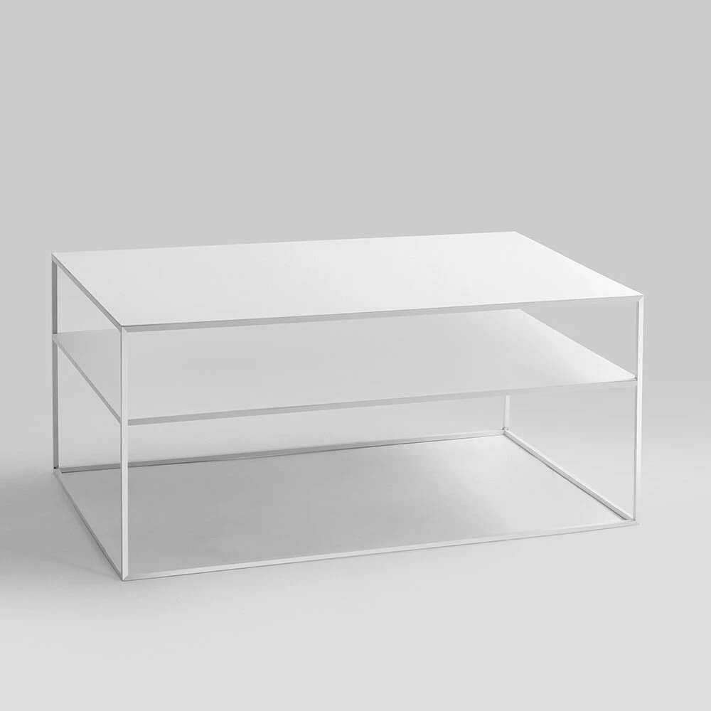 Customform Kavos staliukas, TENSIO 2 AUKŠTŲ METALAS, 60x100 cm, Baltas