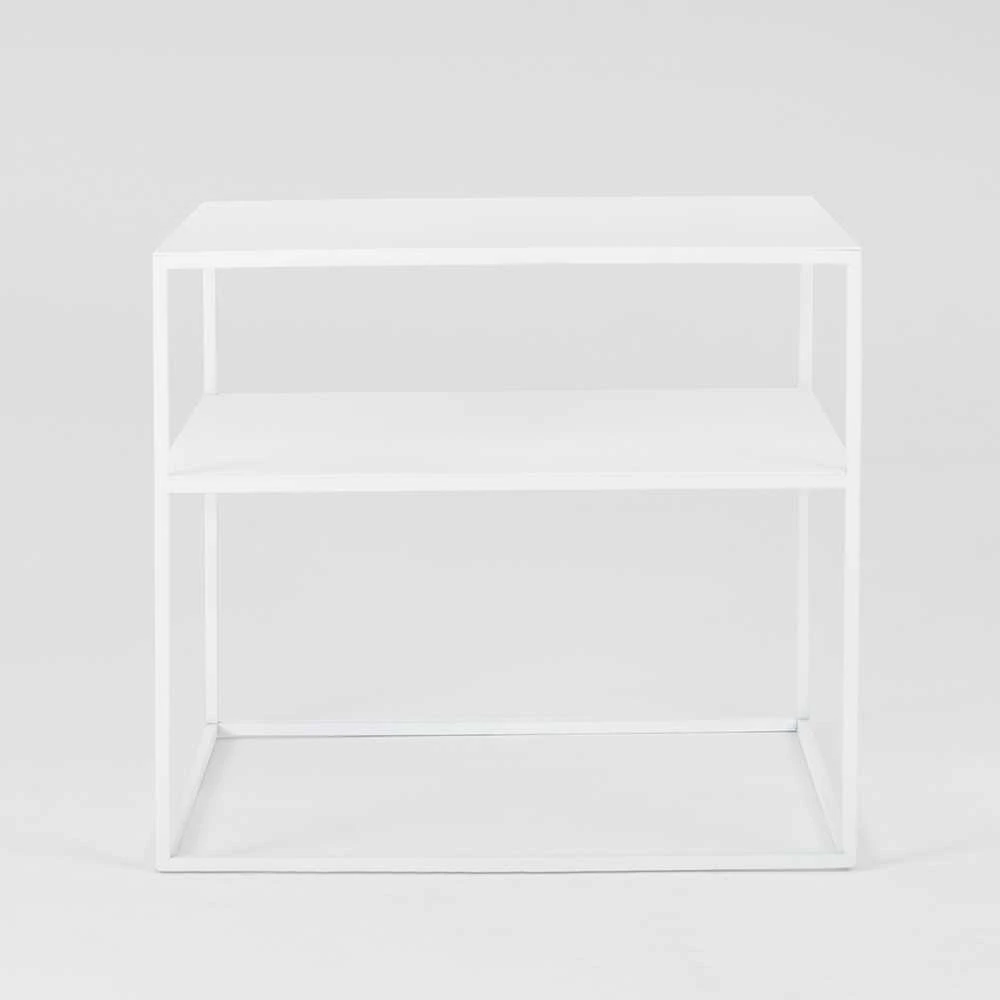 Customform Kavos staliukas, TENSIO 2 AUKŠTŲ METALAS 50, 50x50x45 cm, Baltas