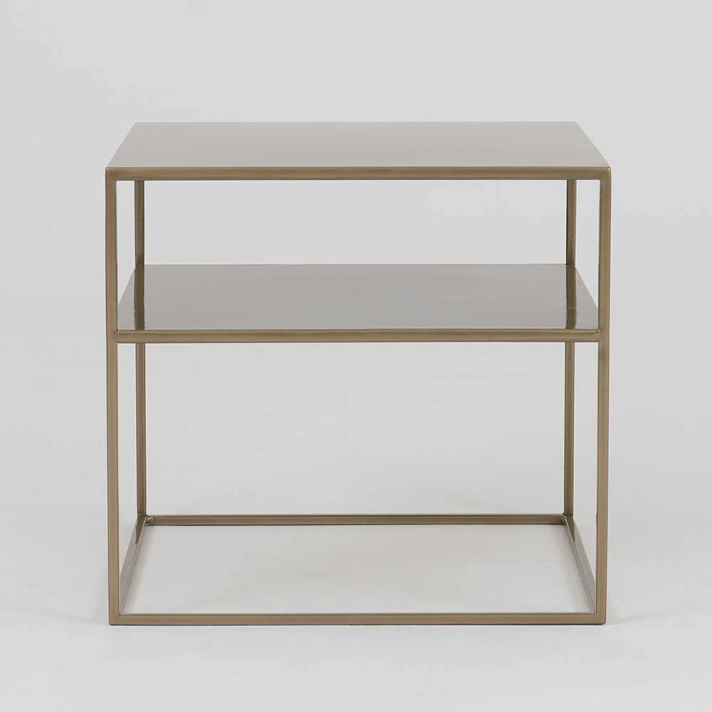 Customform Kavos staliukas, TENSIO 2 AUKŠTŲ METALAS 50, 50x50x45 cm, Auksinis