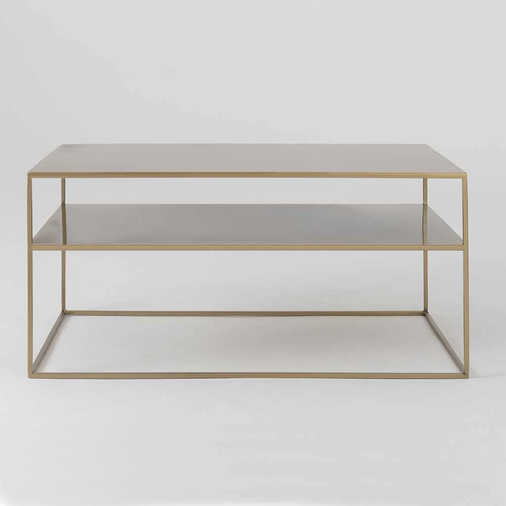 Customform Kavos staliukas, TENSIO 2 AUKŠTŲ METALAS, 100x60 cm, Auksinis