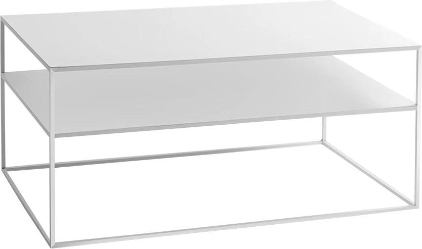 Customform Kavos staliukas, TENSIO 2 AUKŠTŲ METALAS, 60x100 cm, Baltas