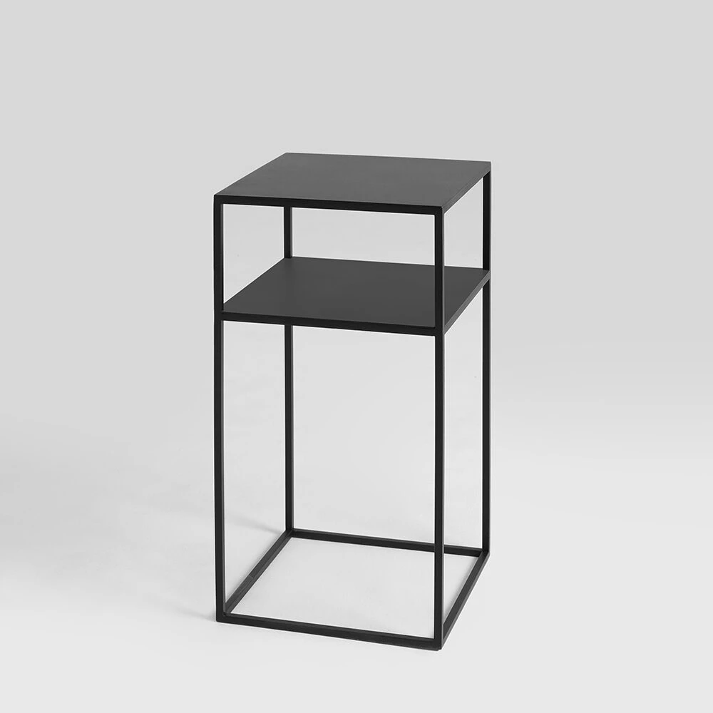 Customform Kavos staliukas, TENSIO 2 AUKŠTŲ METALAS 30, 0.3x0.3x0.6 m, Juoda