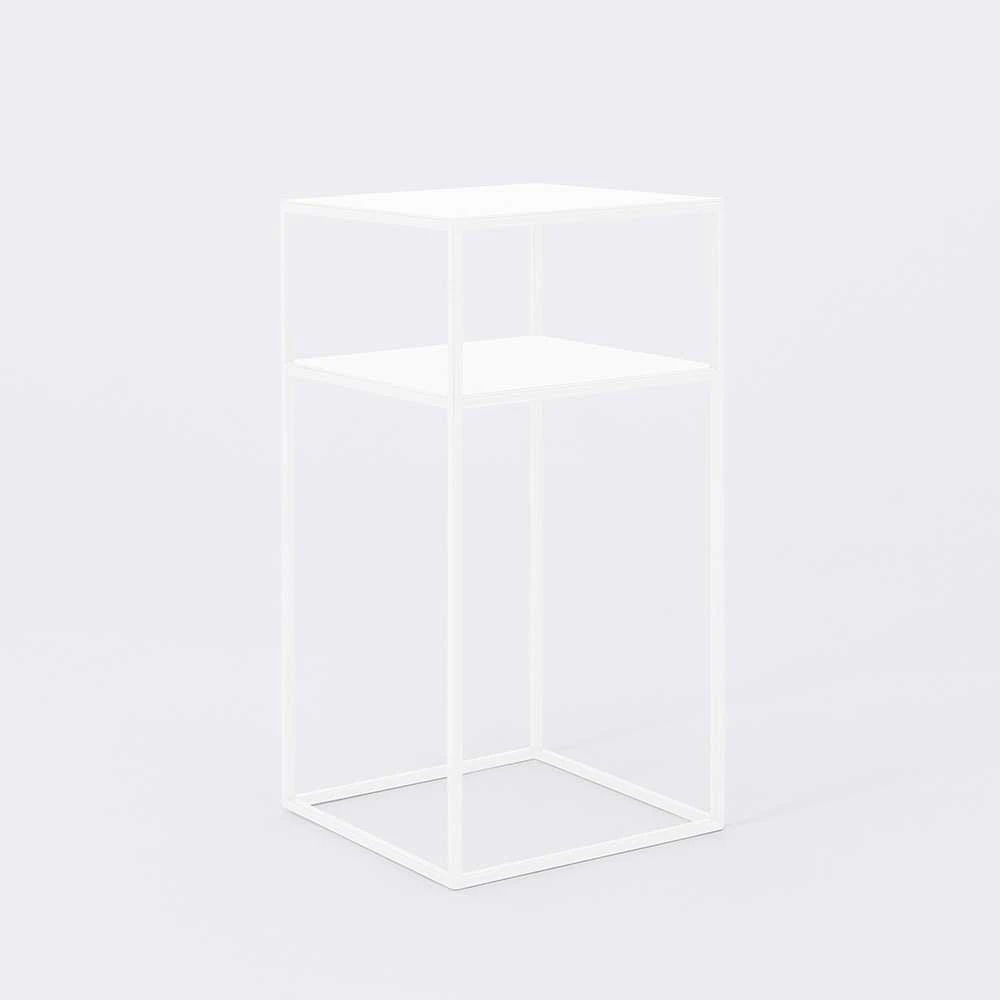 Customform Kavos staliukas, TENSIO 2 FLOOR METAL 30, 0.3x0.3x0.6 m, Baltas