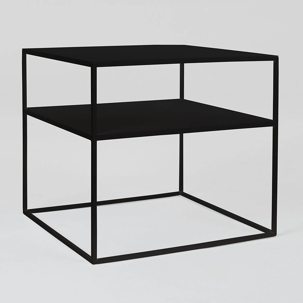 Customform Kavos staliukas, TENSIO 2 FLOOR METAL 50, 50x50x45 cm, Juoda