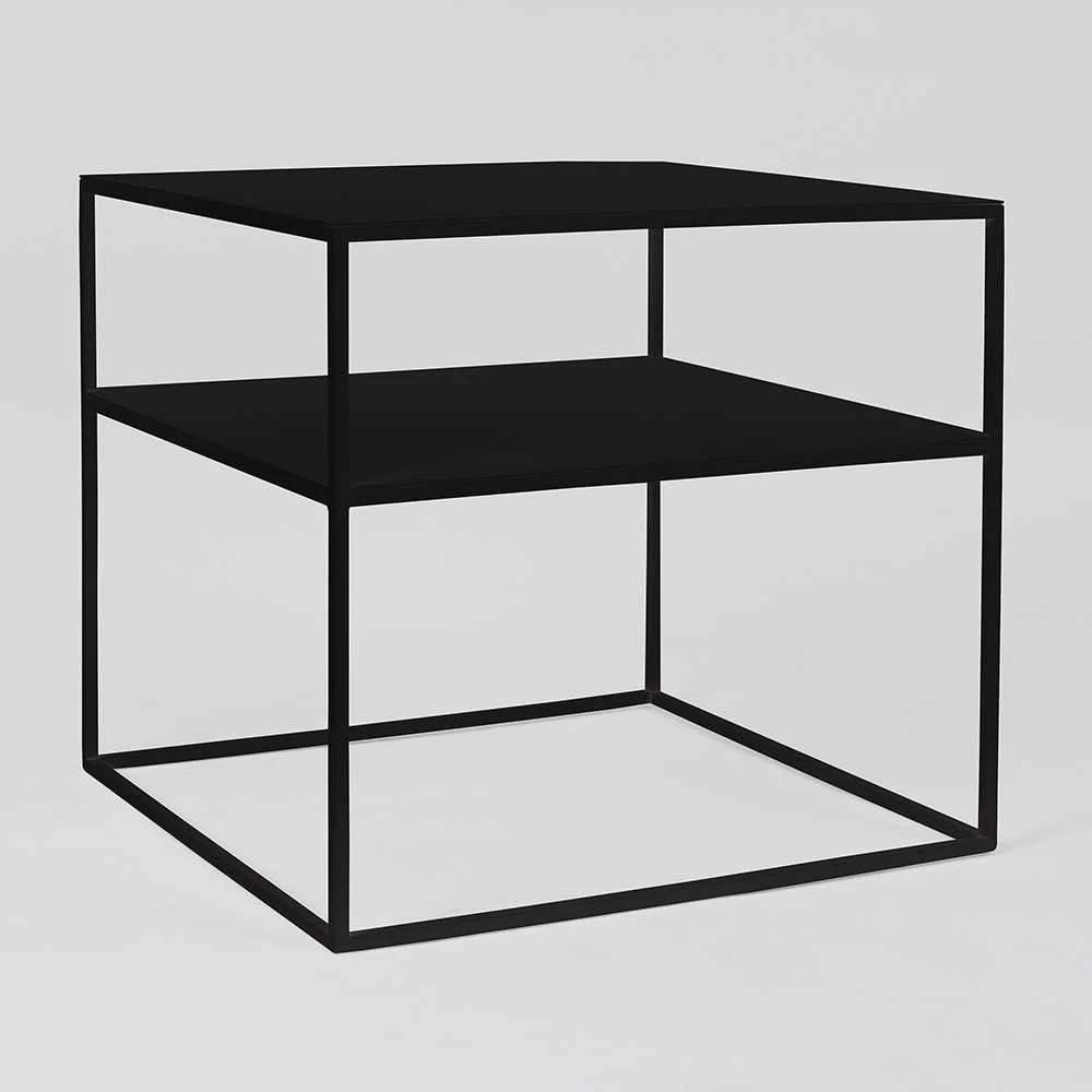Customform Kavos staliukas, TENSIO 2 FLOOR METAL 50, 50x50x45 cm, Juoda