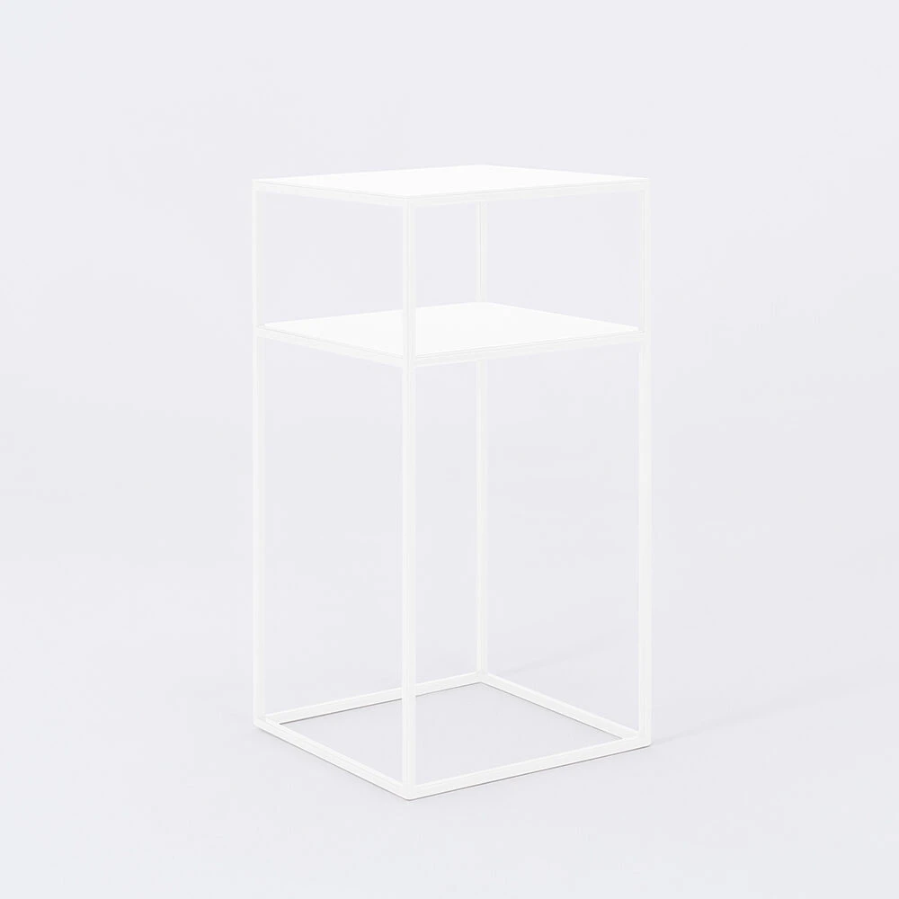 Customform Kavos staliukas, TENSIO 2 FLOOR METAL 30, 0.3x0.3x0.6 m, Baltas