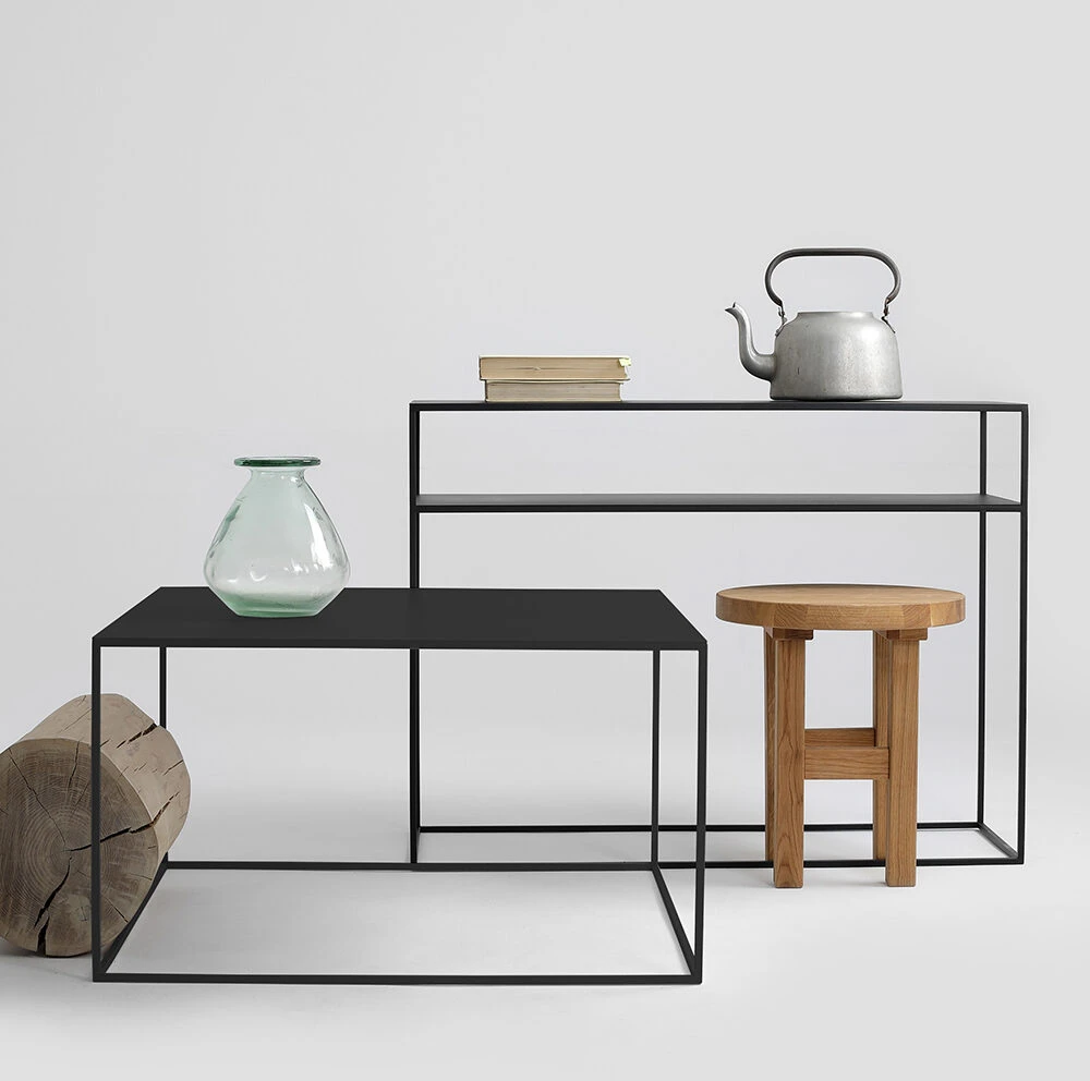 Customform Kavos staliukas, TENSIO METAL 80, 80x80x45 cm, Juodas