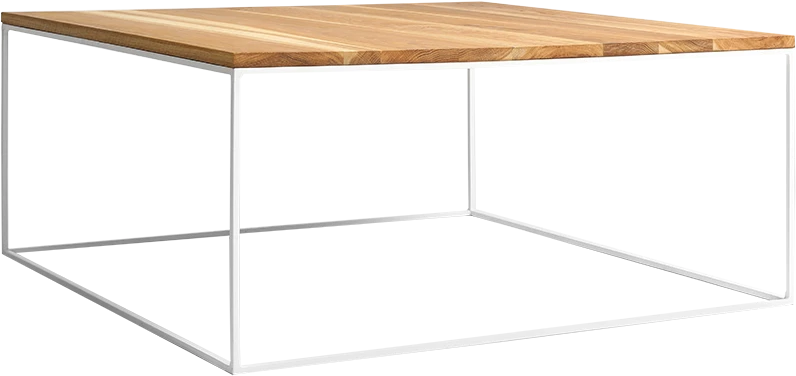 Customform Kavos staliukas, TENSIO SOLID WOOD, 100x100 cm, Baltas