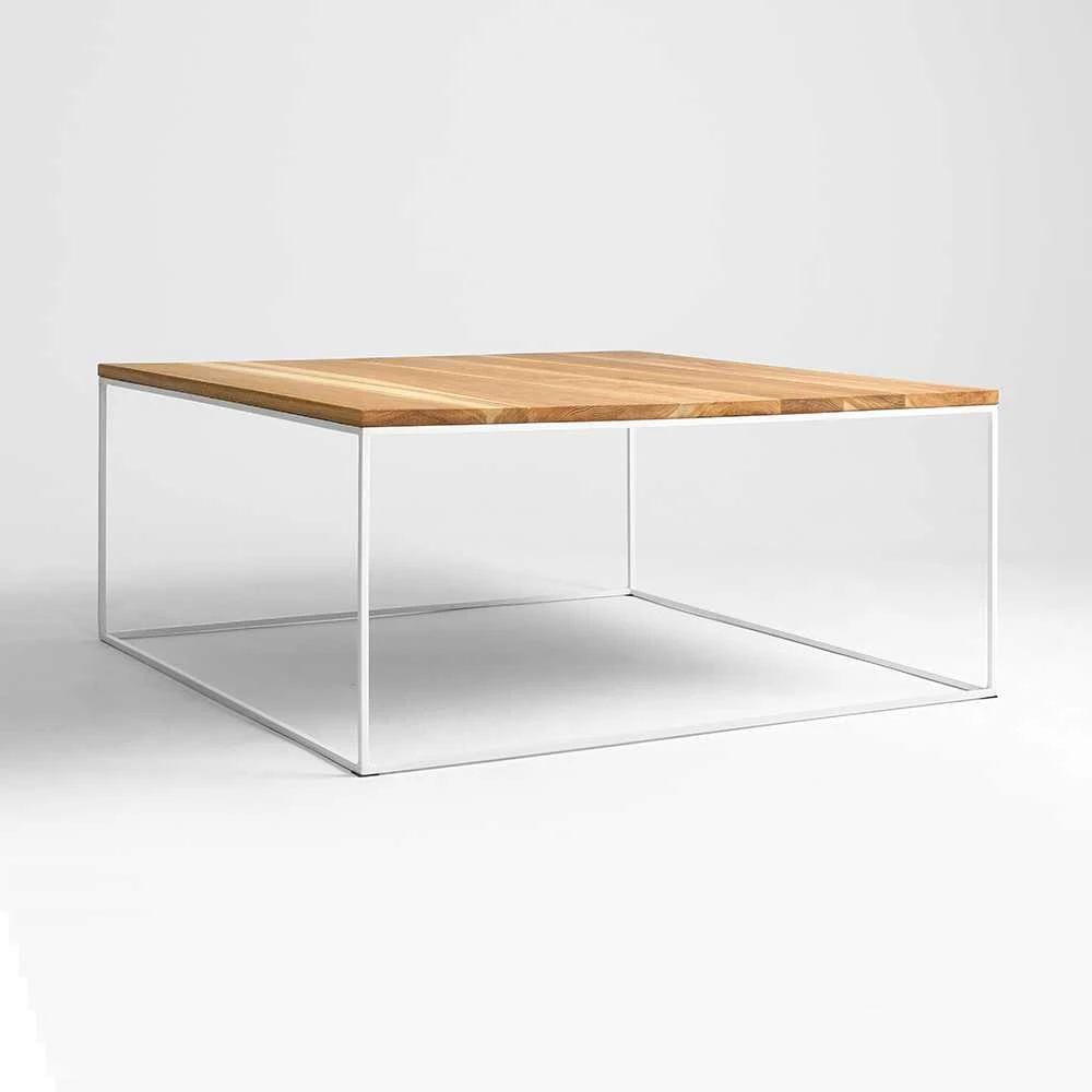 Customform Kavos staliukas, TENSIO WOOD, 100x100 cm, Baltas