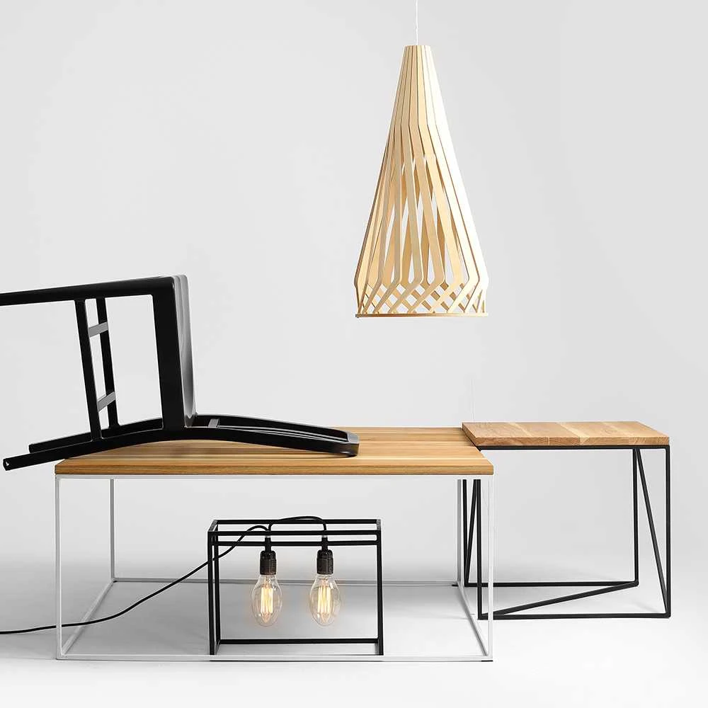 Customform Kavos staliukas, TENSIO WOOD, 100x100 cm, Baltas