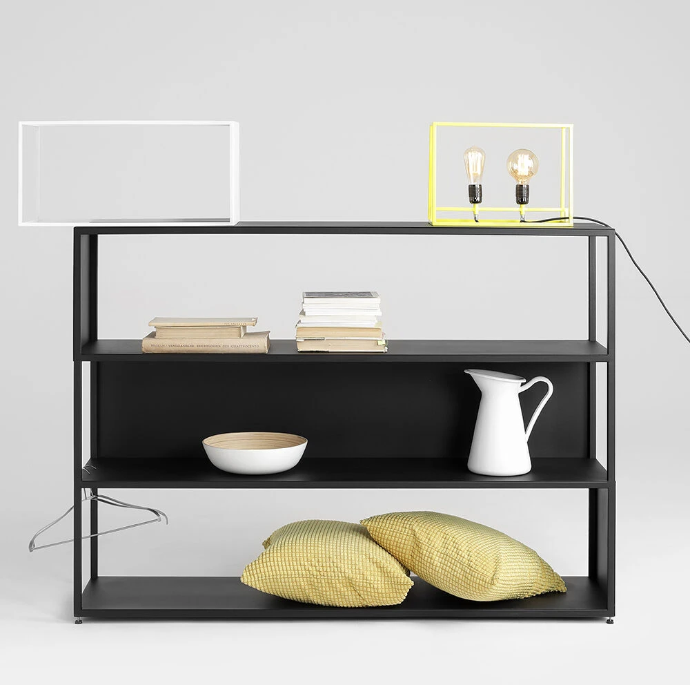 Customform Knygų lentyna, HYLLER, 150x75 cm, Juoda