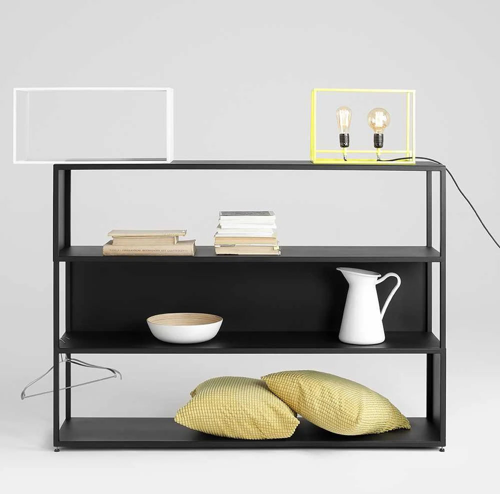 Customform Knygų lentyna, HYLLER, 150x75 cm, Juoda