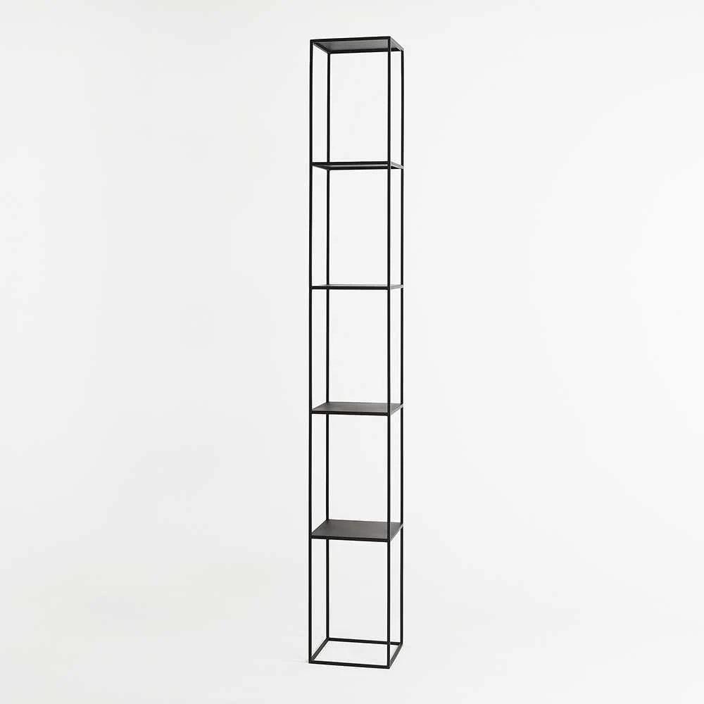 Customform Knygų stovas, TENSIO PILLAR 5F, 230x30 cm, Juoda