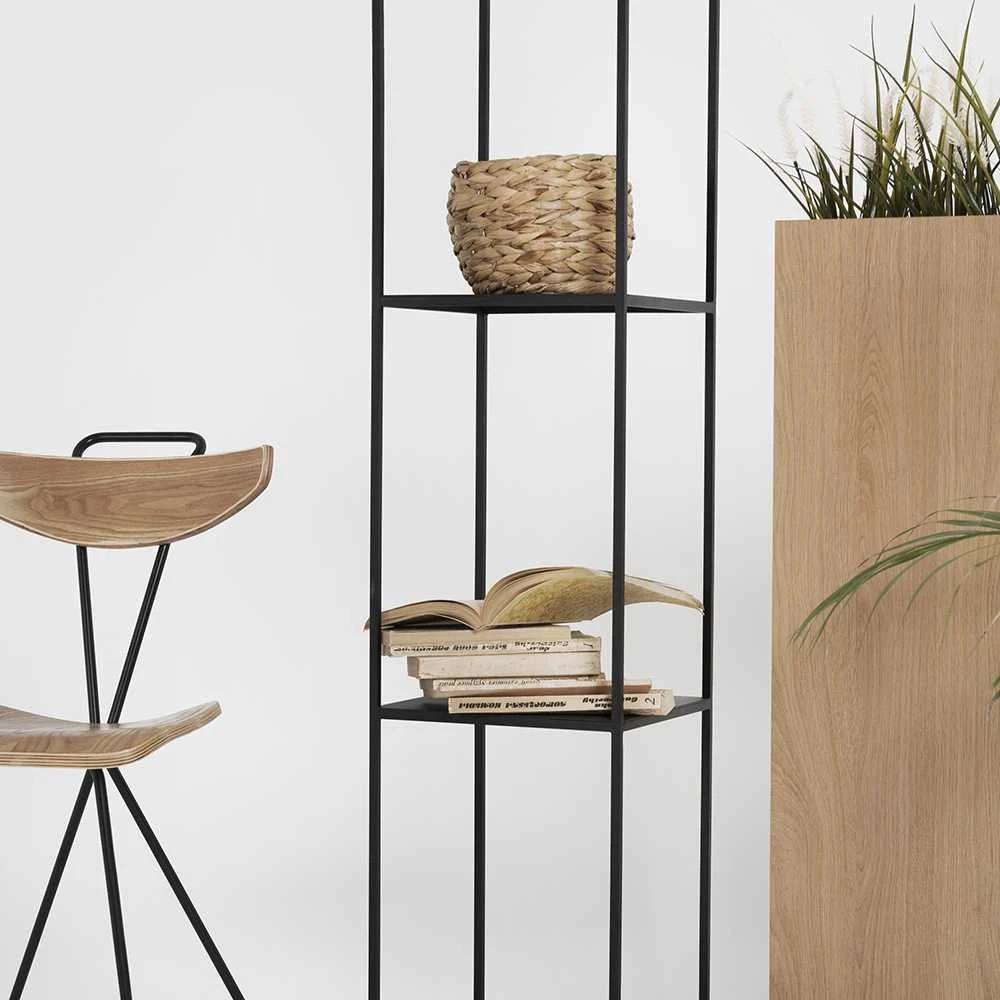 Customform Knygų stovas, TENSIO PILLAR 5F, 230x30 cm, Juoda