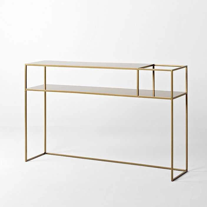 Customform Konsolinis stalas, "Senso Flower" metalas, 120x25 cm, auksinis