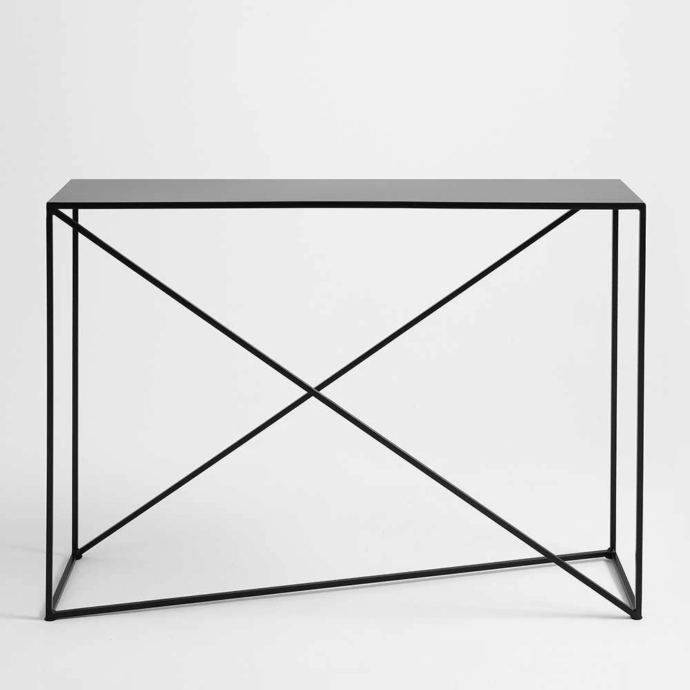 Customform Konsolinis stalas, Senso Flower Metal, 120x25 cm, Baltas