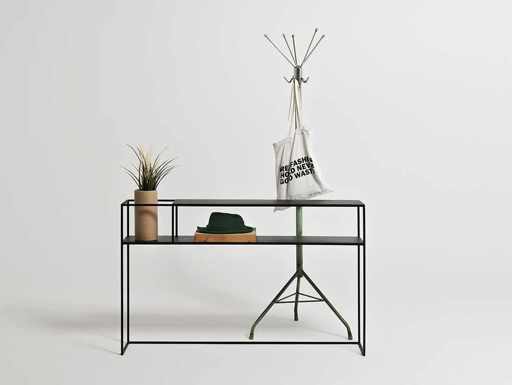 Customform Konsolinis stalas, Senso Flower Metalas, 120x25 cm, Juoda