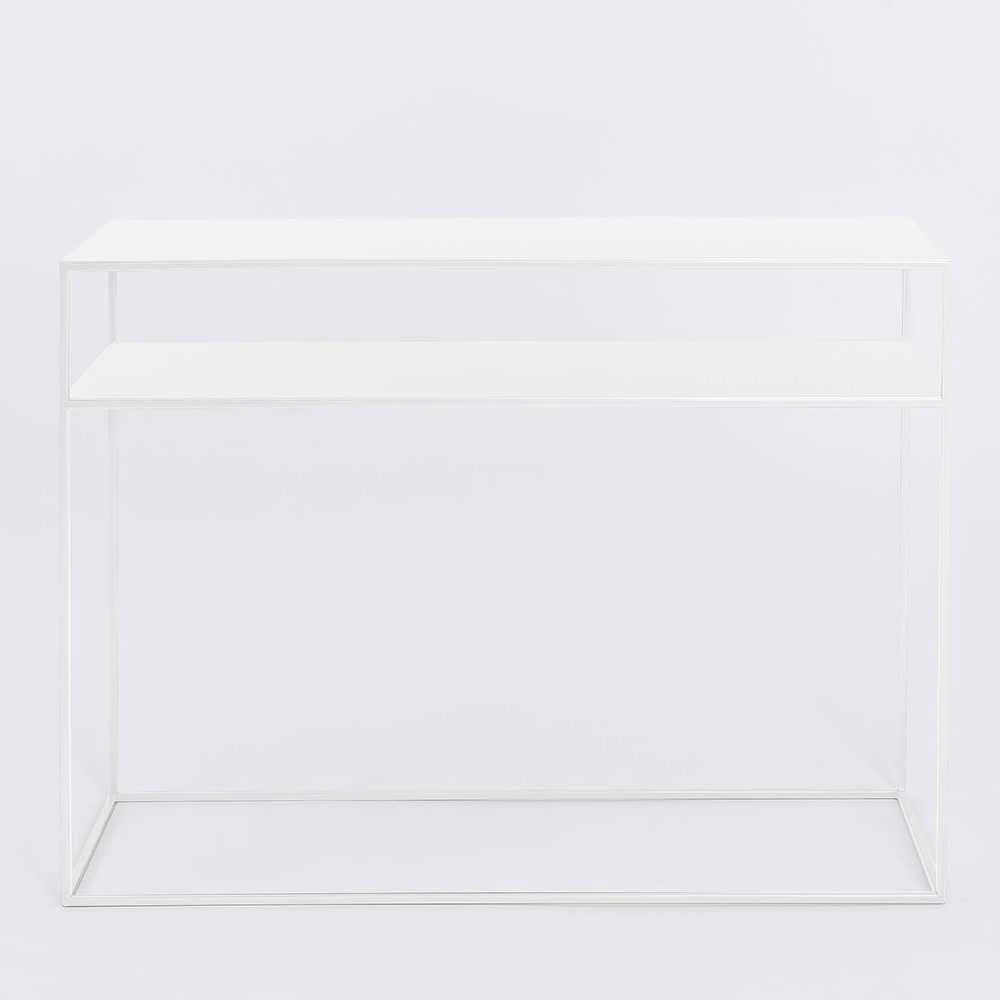 Customform Konsolinis stalas, TENSIO 2 FLOOR METAL, 100x35 cm, Baltas