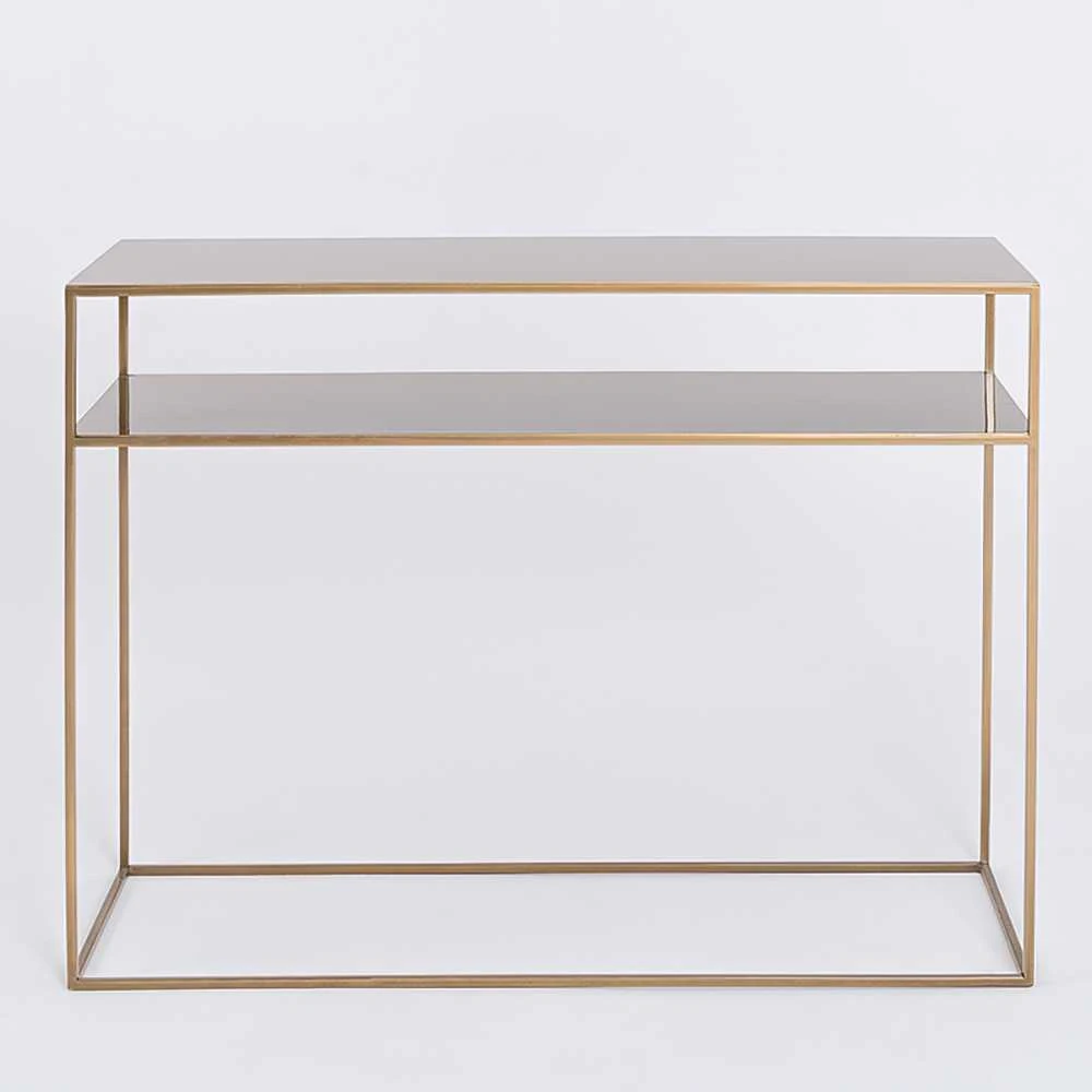 Customform Konsolinis stalas, TENSIO 2 FLOOR METAL, 100x35 cm, Auksinis