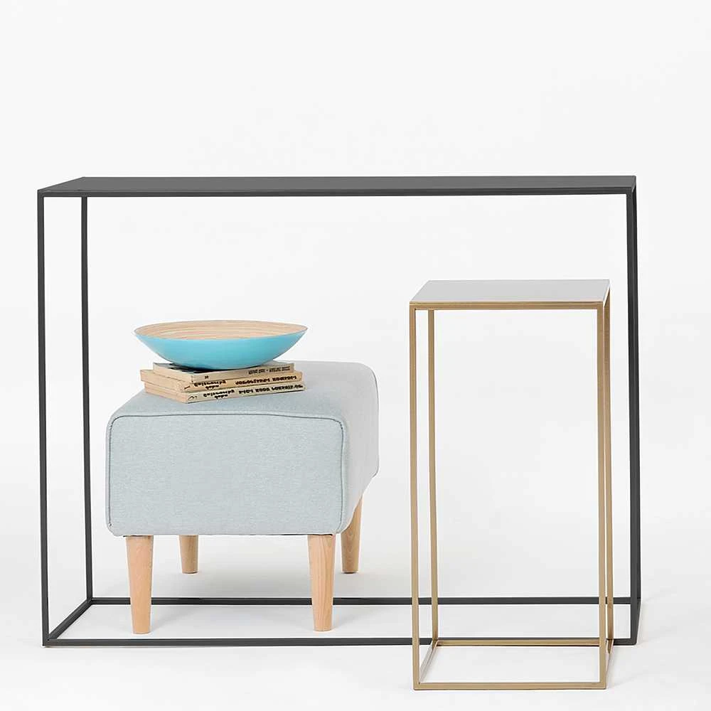 Customform Konsolinis stalas, TENSIO METAL, 100x35 cm, Juoda