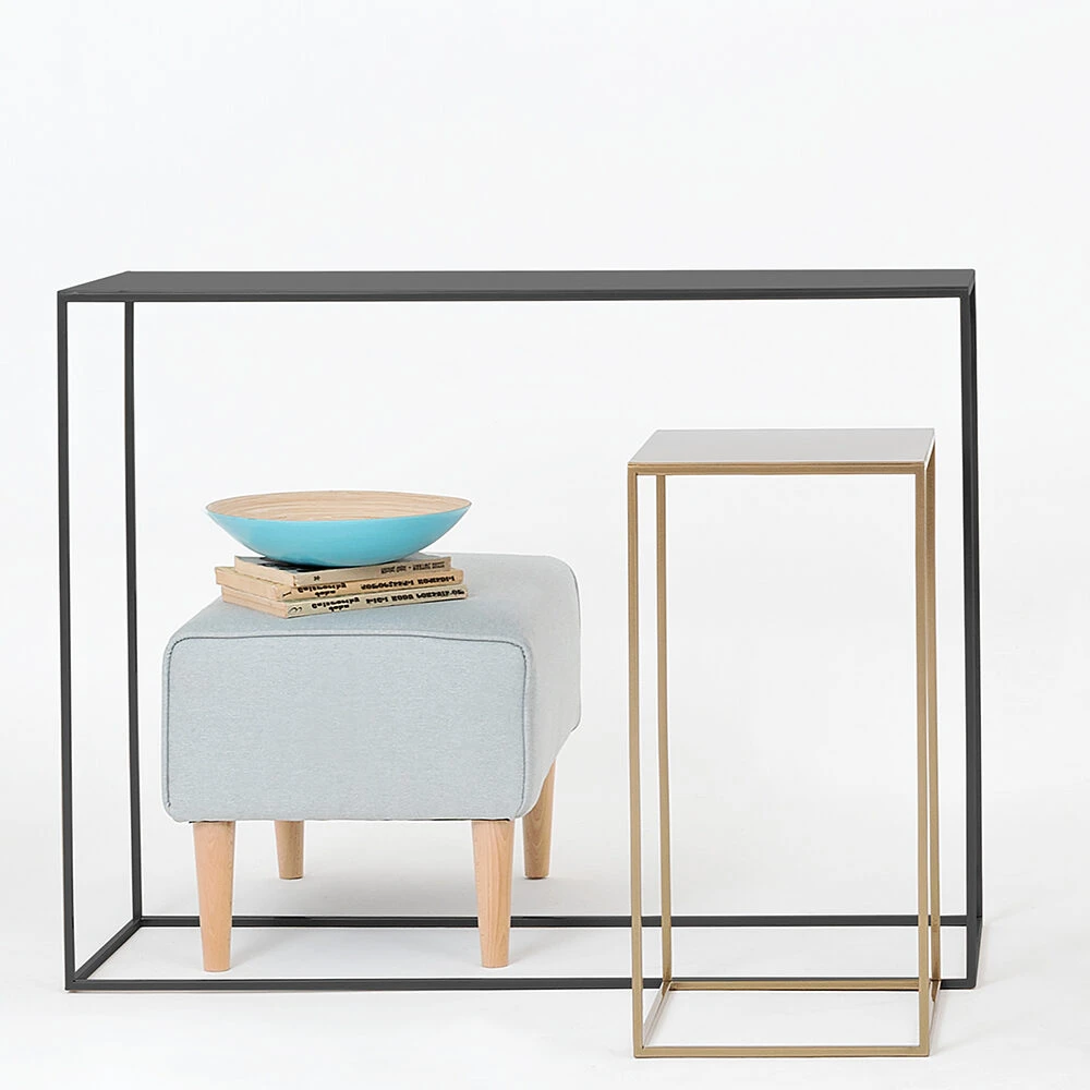 Customform Konsolinis stalas, TENSIO METAL, 100x35 cm, Juoda